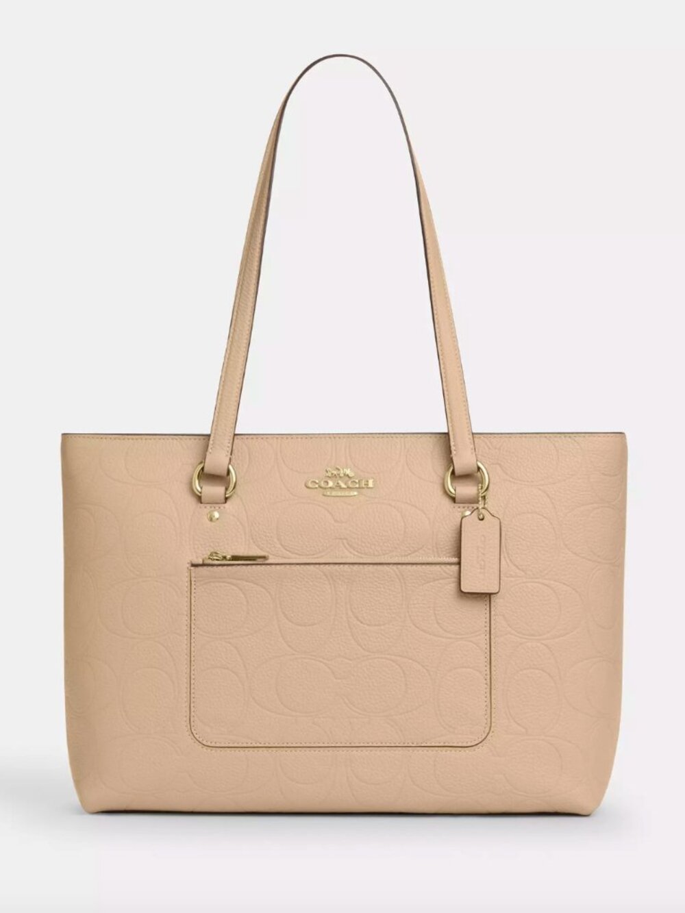 NWT COACH Station Tote Bag In Signature Leather - CCD49 Gold/Oat - Picture 2 of 5